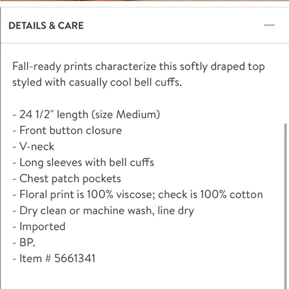 Volcom Check Out Time Floral Long Sleeve Fluted Top Blouse - Picture 15 of 16